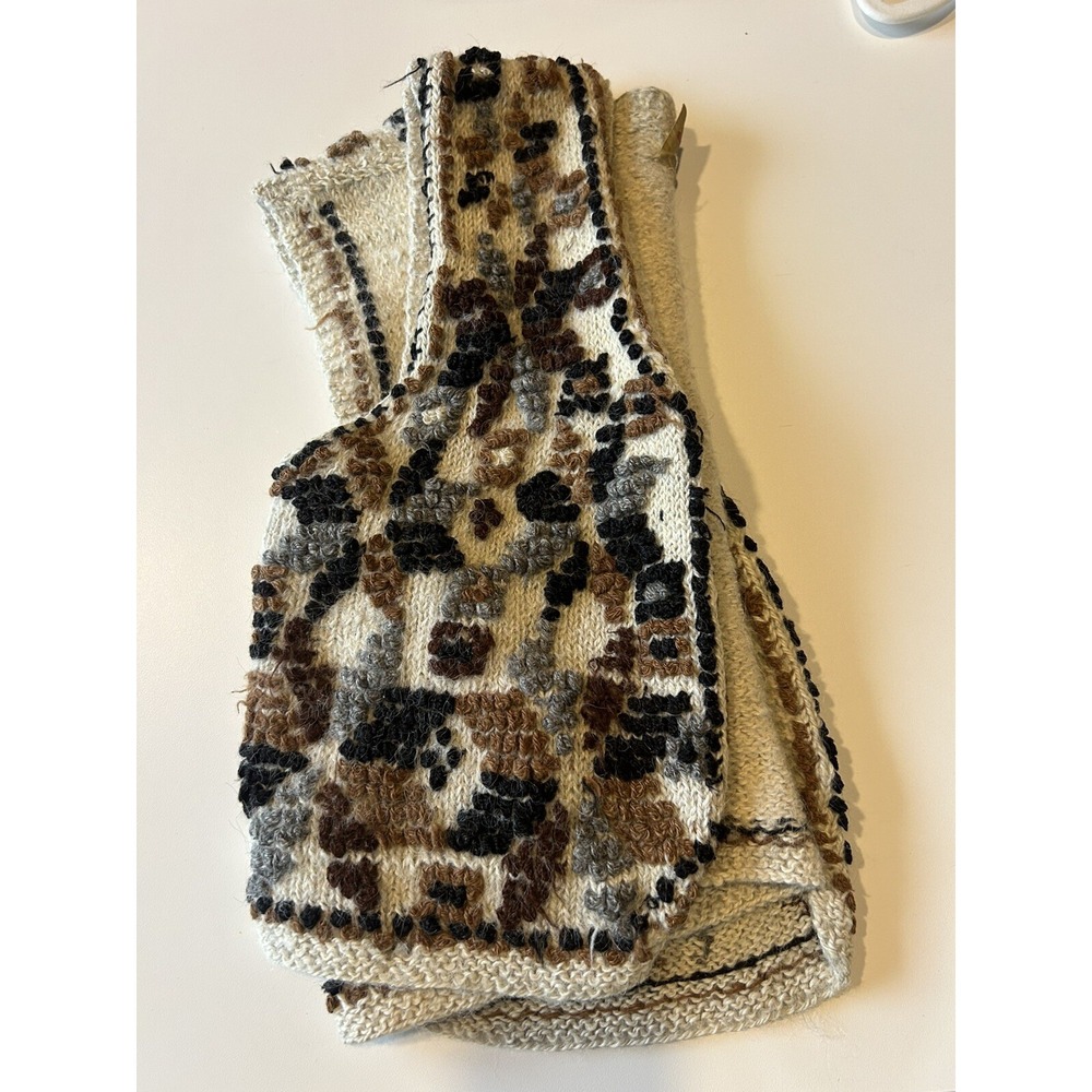 INCA Vintage Open Knit Vest 100% Alpaca *Made In Peru Gorgeous - Picture 2 of 12